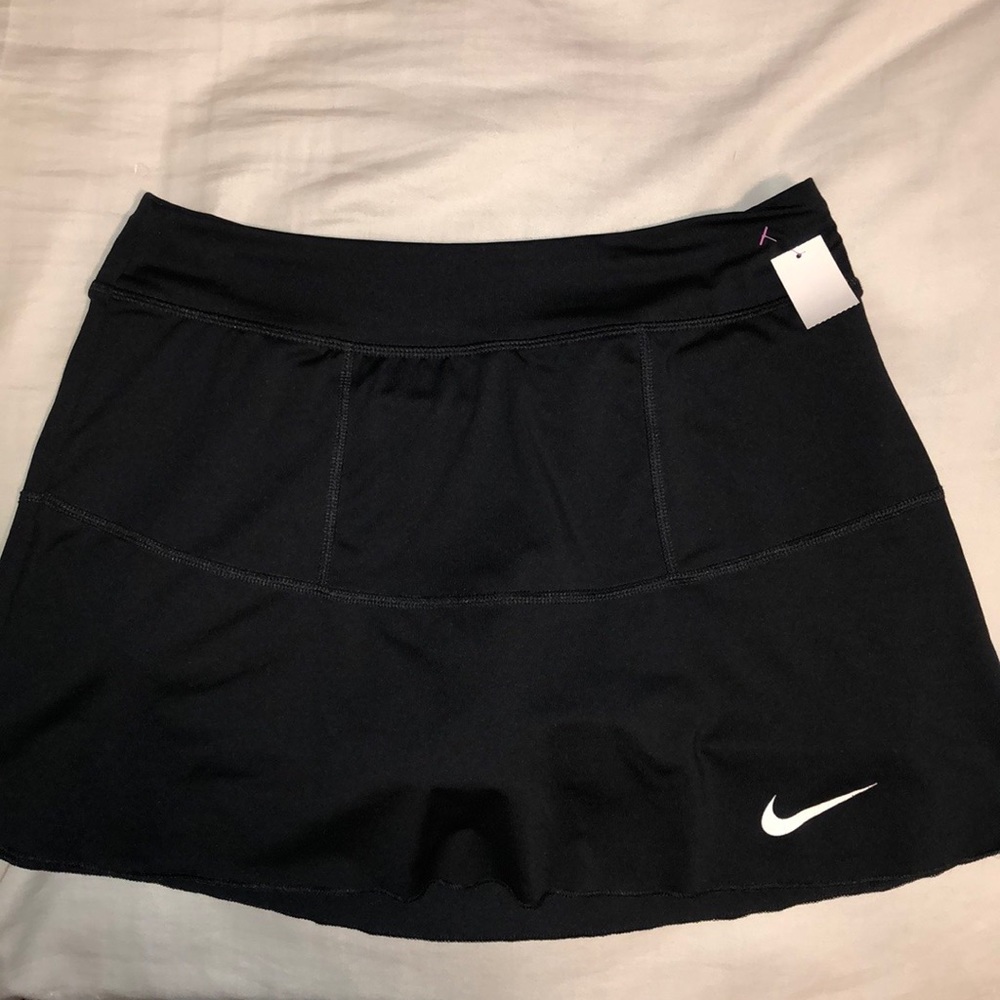 black trendy nike tennis skirt